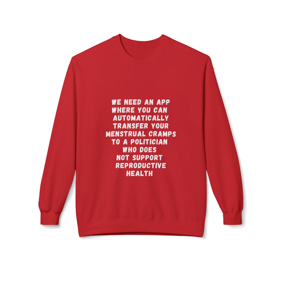 Transfer Menstrual Cramps - Unisex Midweight Softstyle Fleece Crewneck Sweatshirt