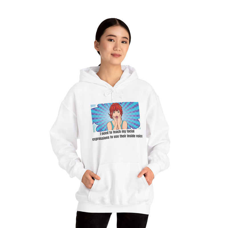 Pop Art Hoodie — 'Facial Expressions' Graphic Hooded Sweatshirt
