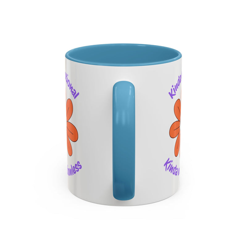 Coffee or Tea Mug — "Kinda Emotional, Kinda Emotionless" Floral Skull Accent Mug