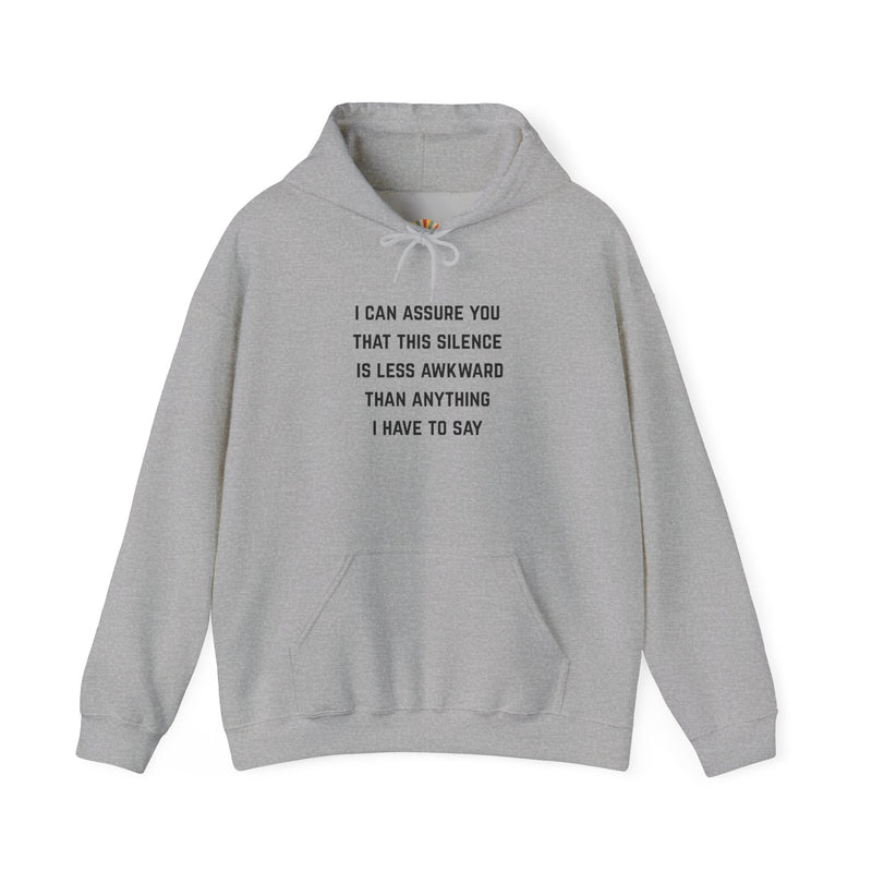 "Awkward Silence" Hoodie - Unisex Heavy Blend™ Minimalist Graphic Text Hooded Sweatshirt