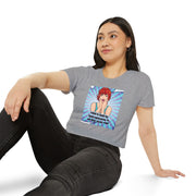 Festival Crop Top T-shirt — "I Need to Teach My Facial Expressions to Use Their Inside Voice" Pop Art Graphic Tee