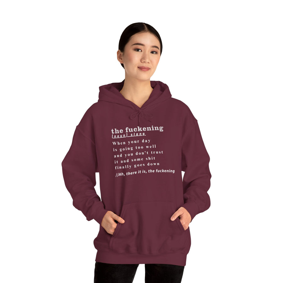 Graphic Hoodie — Minimalist 'the fuckening' Definition Hooded Sweatshirt