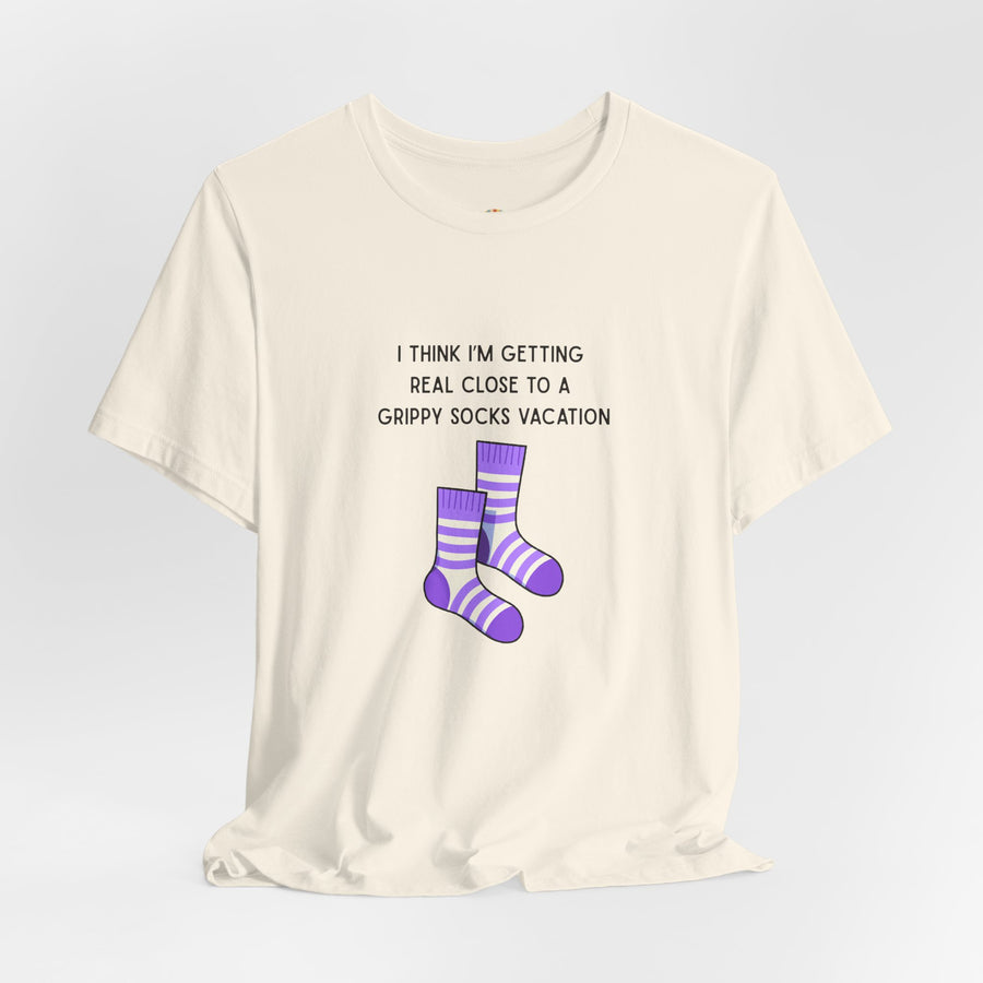 Graphic Tee - "Grippy Socks Vacation" Mental Health Awareness T-Shirt