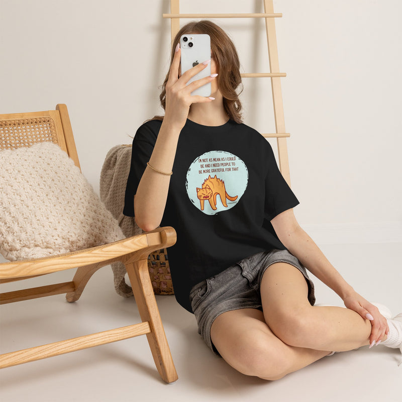 Sassy Cat Attitude T-Shirt — "I’m Not As Mean As I Could Be" Graphic Tee