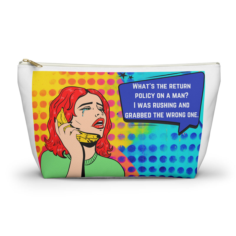 Pop Art Large Travel Bag — "What's the return policy on a man?"