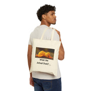 "What the Actual Duck?" Canvas Tote Bag – Exhausted Duck Illustration Reusable Grocery Bag