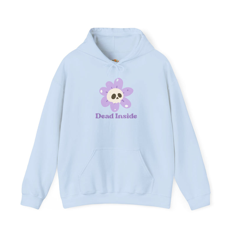 Graphic Floral Skull Hoodie "Dead Inside" - Unisex Heavy Blend™ Hooded Sweatshirt