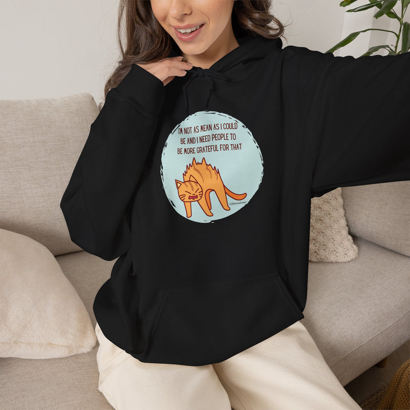 Sassy Cat Hoodie — "I’m not as mean as I could be..." Hooded Sweatshirt