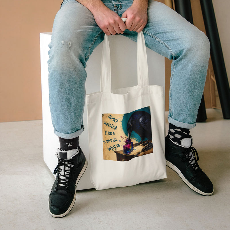Wonderland "Why is a Raven Like a Writing Desk?" Cotton Tote Bag