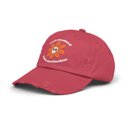 Kinda Emotionless Kinda Emotional Distressed Cap — Floral Skull Baseball Hat