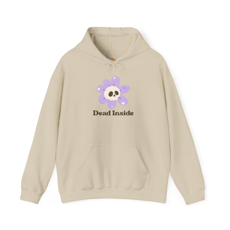 Graphic Floral Skull Hoodie "Dead Inside" - Unisex Heavy Blend™ Hooded Sweatshirt
