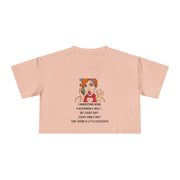 Women's Crop Top T-Shirt — Retro Pop Art 'Being Responsible Every Day?' Graphic Crop Tee