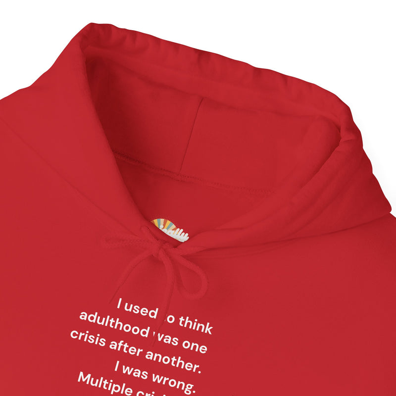 Graphic Text Hoodie — 'Adulthood' Hooded Sweatshirt