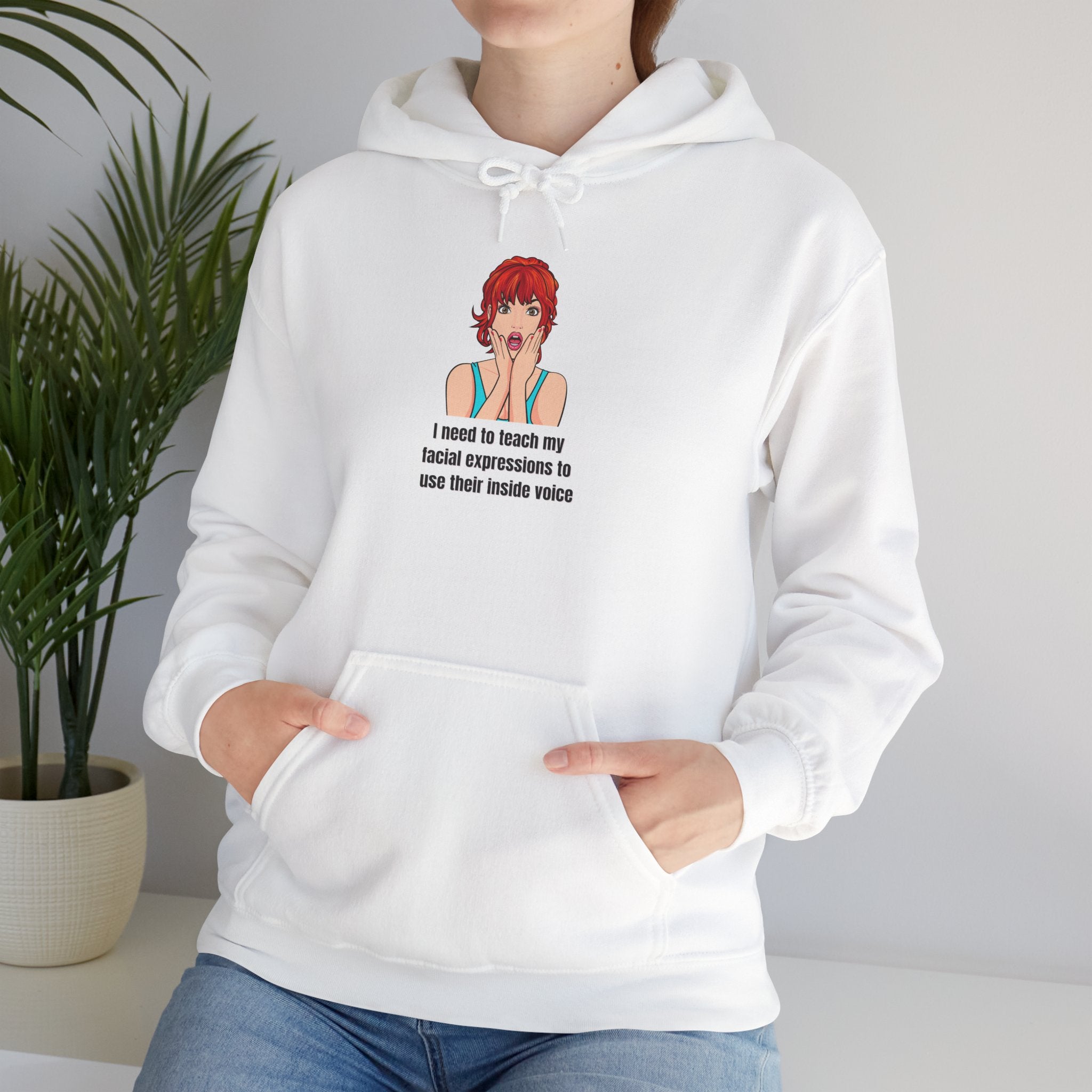Pop Art Hoodie — 'Facial Expressions' Graphic Hooded Sweatshirt