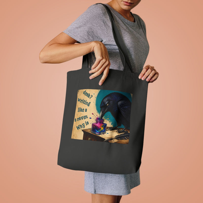 Wonderland "Why is a Raven Like a Writing Desk?" Cotton Tote Bag