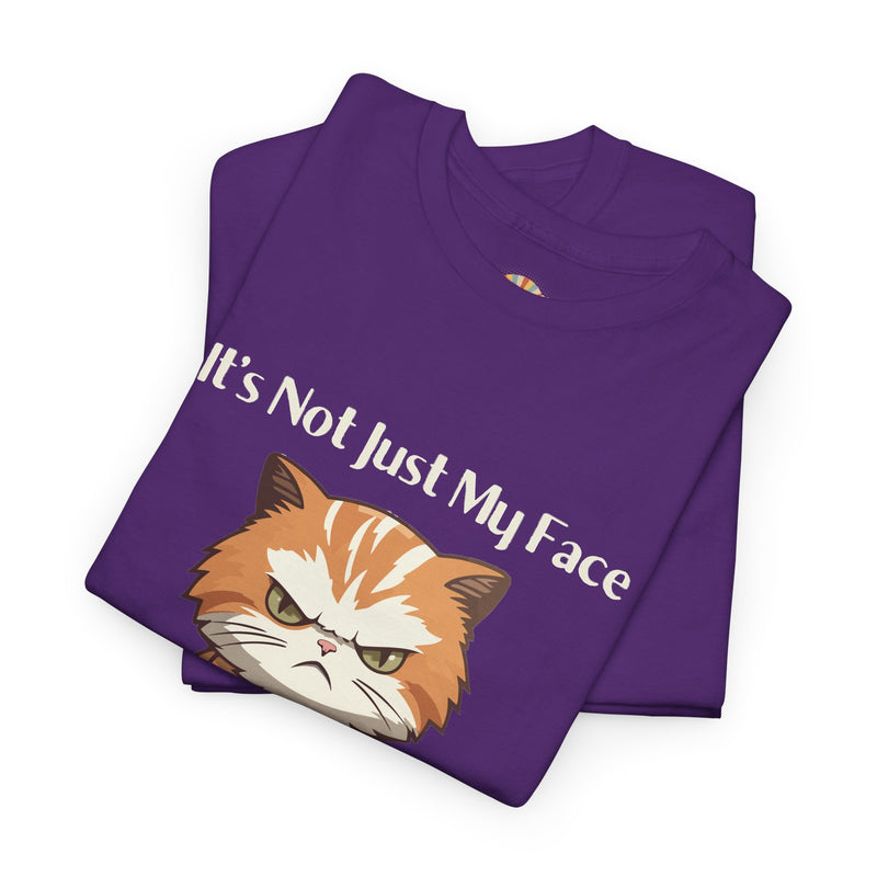 Sassy Cat Tee – "It's Not Just My Face, I Really Don't Like You" Funny Graphic T-Shirt