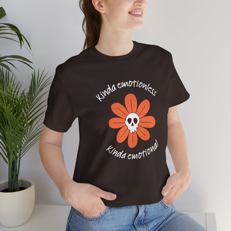 Graphic Tee - Kinda Emotionless Kinda Emotional Floral Skull Mental Health Awareness T-Shirt