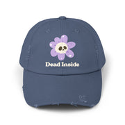 Dead Inside Skull Flower Distressed Cap — Baseball Hat