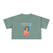 Crop Tee — Retro Pop Art 'Grippy Socks Vacation' Graphic T-shirt Top
