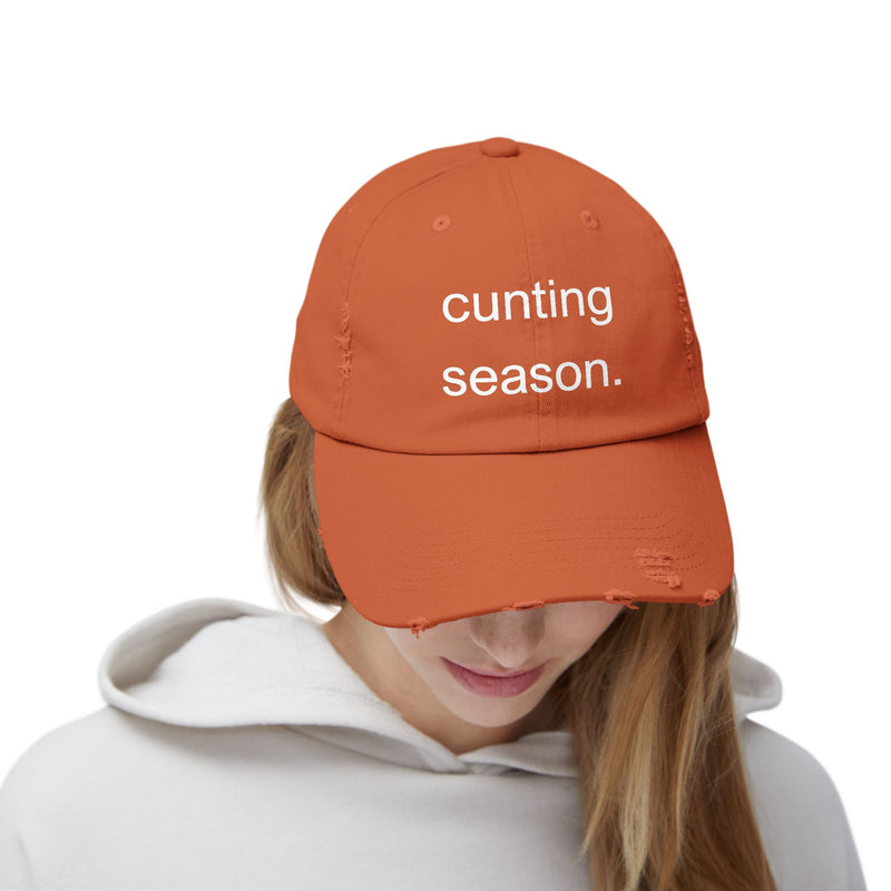 Distressed Hat - "Cunting Season" Sassy Baseball Cap