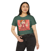 Pop Art Crop Top T-shirt — "Being Responsible Adult Every Single Day?" Graphic Tee for Women