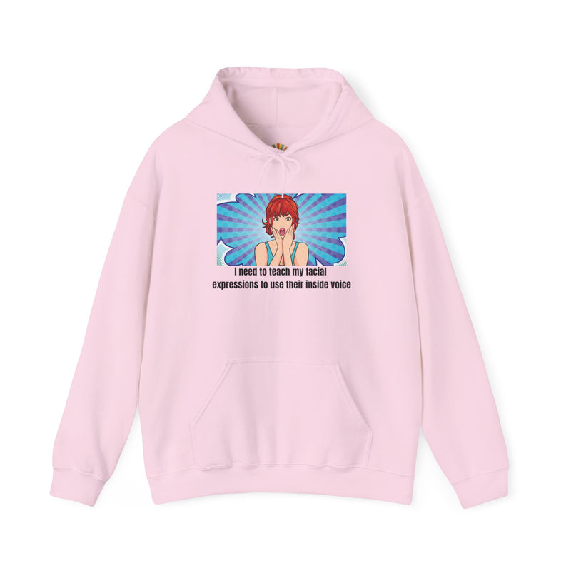 Pop Art Hoodie — 'Facial Expressions' Graphic Hooded Sweatshirt