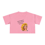 Women's Crop Tee — Retro Pop Art Girl 'I Wanna Be 14 Again' T-Shirt Top