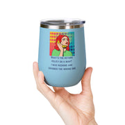 Return Policy on a Man Pop Art Wine Tumbler - Stainless Steel 12oz