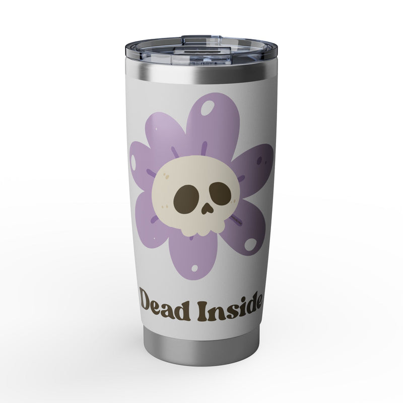 20oz Vagabond Tumbler — 'Dead Inside' Purple Skull Flower Traveler Mug