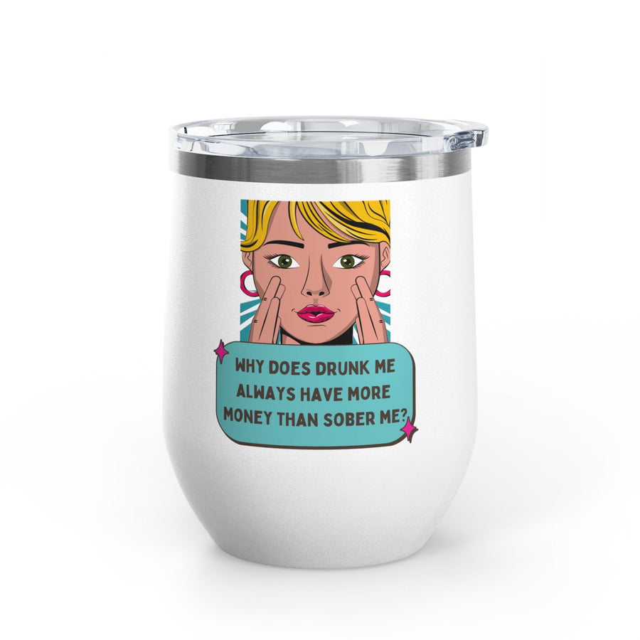 Drunk Me Pop Art Wine Tumbler - Stainless Steel 12oz