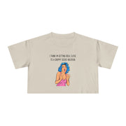 Crop Tee — Retro Pop Art 'Grippy Socks Vacation' Graphic T-shirt Top