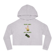 Drop Dabs Not Bombs  - Women’s Cropped Hooded Sweatshirt