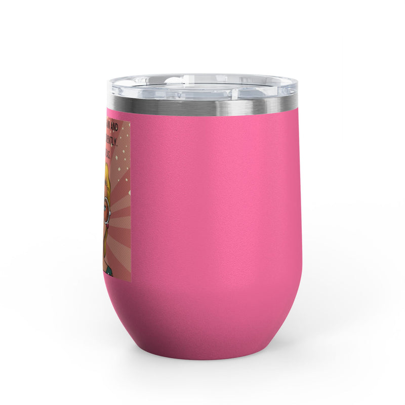 Retro Pop Art "14 Again" Insulated Stainless Steel 12oz Wine Tumbler