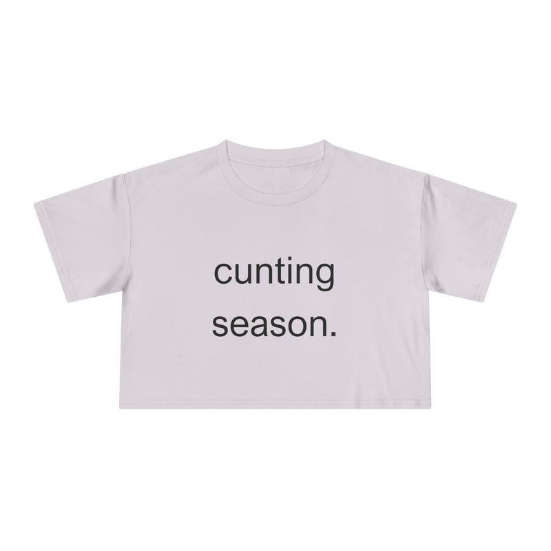 Statement Crop Tee — "Cunting Season" Subtle Minimalist Text T-shirt Top