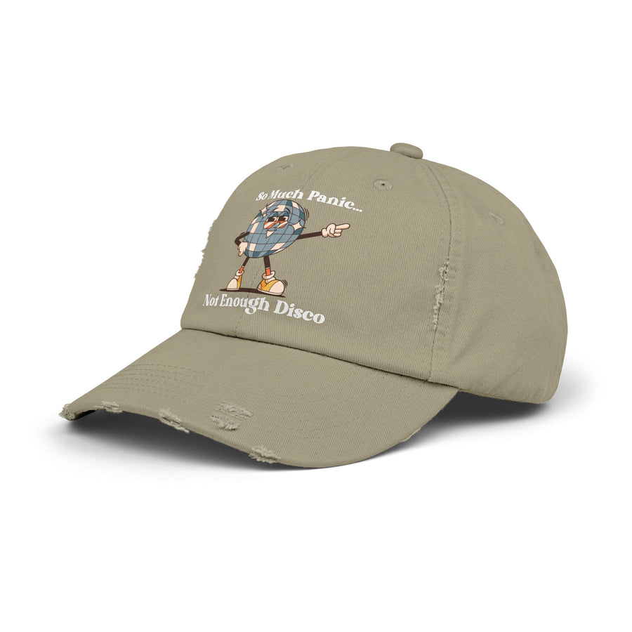 Distressed Cap — "So Much Panic... Not Enough Disco" Retro Disco Baseball Hat