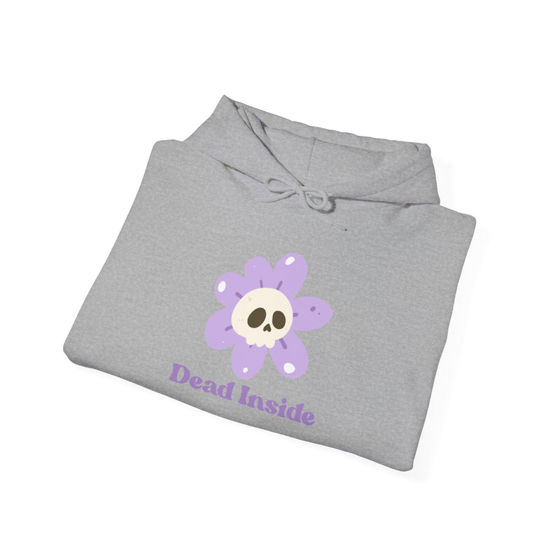 Graphic Floral Skull Hoodie "Dead Inside" - Unisex Heavy Blend™ Hooded Sweatshirt