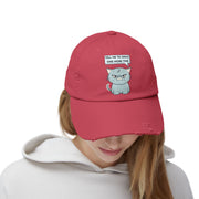 Sassy Cat Distressed Cap — "Tell Me To Smile One More Time" Baseball Hat