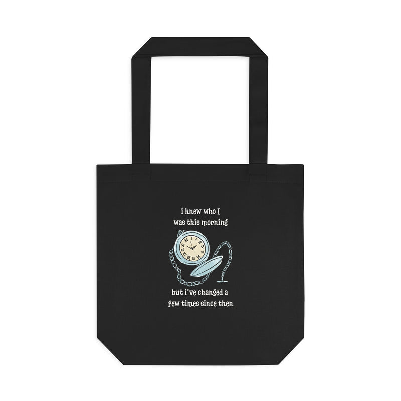 Wonderland Large Cotton Canvas Tote Bag “I Knew Who I Was This Morning But I’ve Changed A Few Times Since Then”