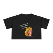 Women's Crop Tee — Retro Pop Art Girl 'I Wanna Be 14 Again' T-Shirt Top