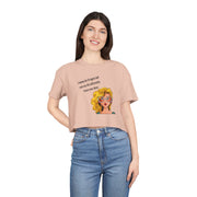 Women's Crop Tee — Retro Pop Art Girl 'I Wanna Be 14 Again' T-Shirt Top
