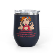 Responsible Adult Pop Art Wine Tumbler - Stainless Steel 12oz