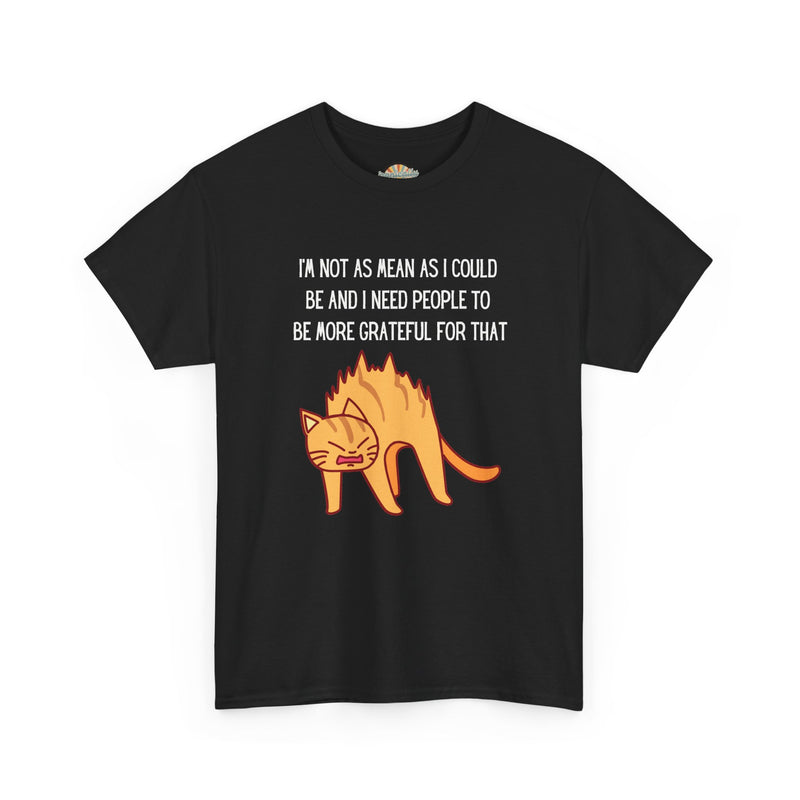 Sassy Cat Attitude T-Shirt — "I’m Not As Mean As I Could Be" Graphic Tee