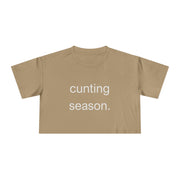 Women's Crop Tee — "Cunting Season" Subtle White Minimalist Text T-shirt Top