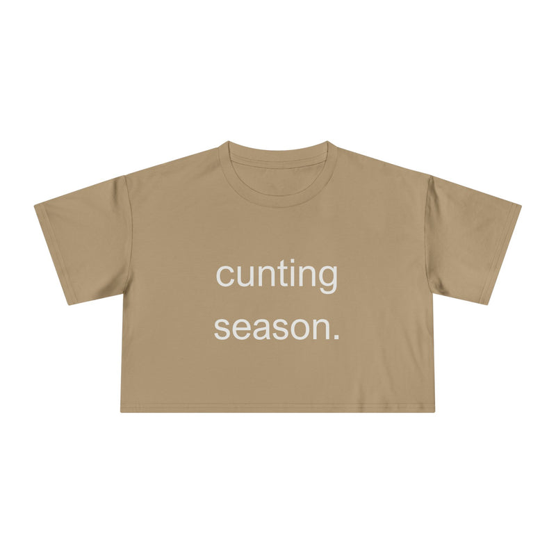 Statement Crop Tee — "Cunting Season" Subtle Minimalist Text T-shirt Top