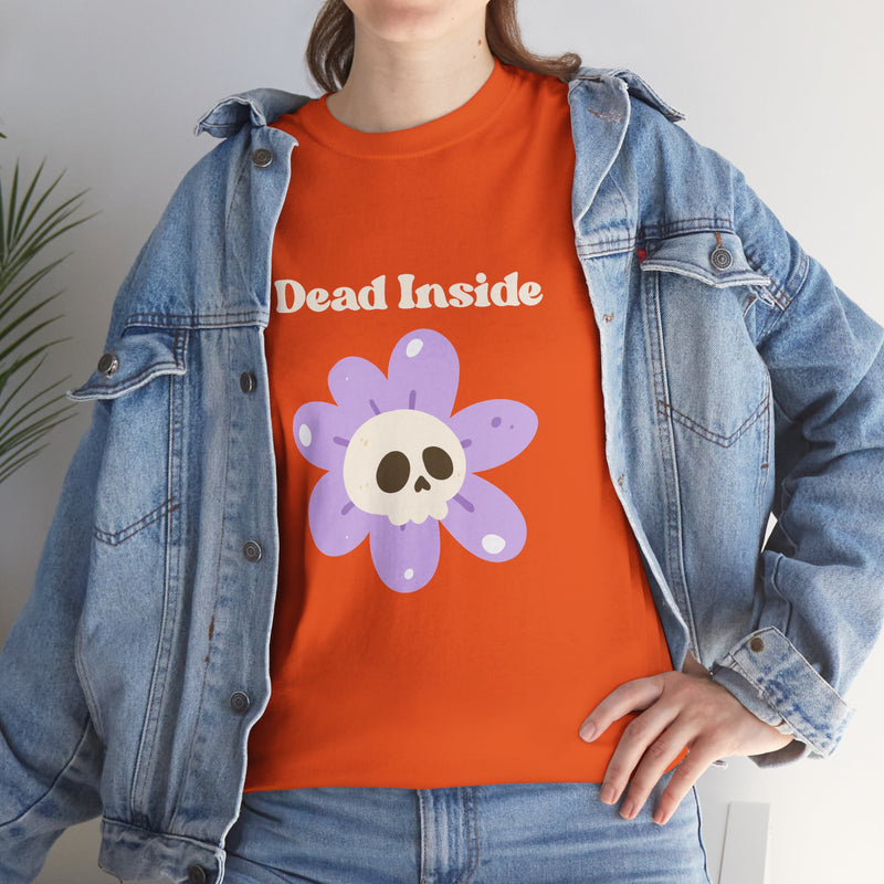 Graphic Tee — "Dead Inside" Skull Flower Mental Health Awareness T-Shirt