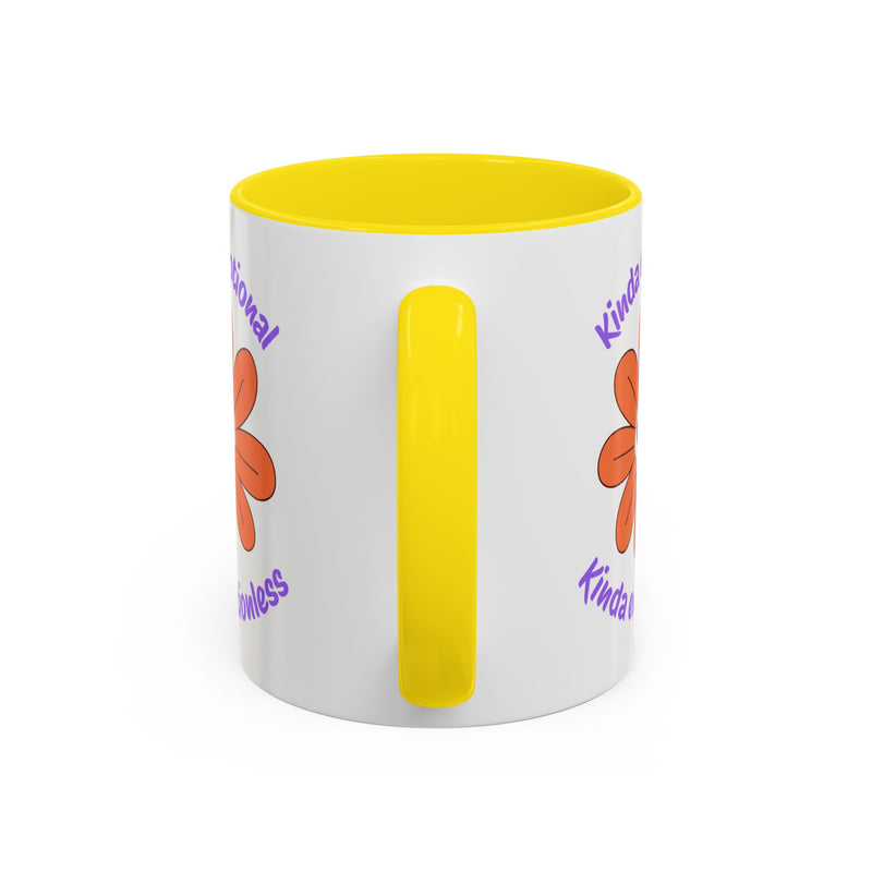Coffee or Tea Mug — "Kinda Emotional, Kinda Emotionless" Floral Skull Accent Mug