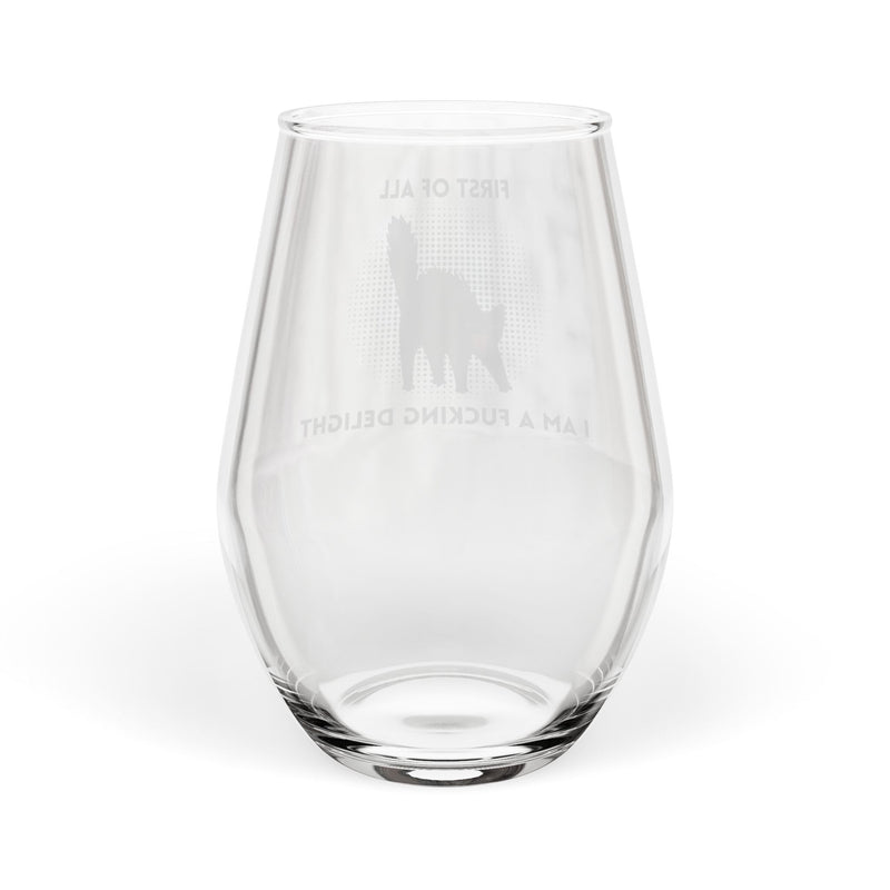 Stemless Wine Glass – I am a Fucking Delight Sassy Cat