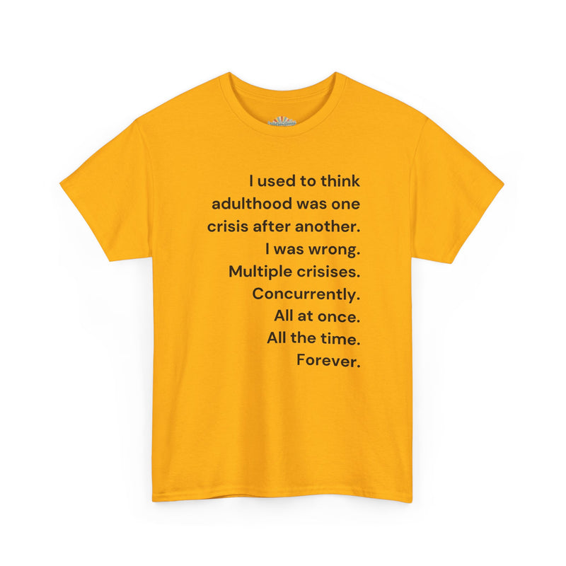 Minimalist Text Tee — 'Adulthood' Graphic T-Shirt