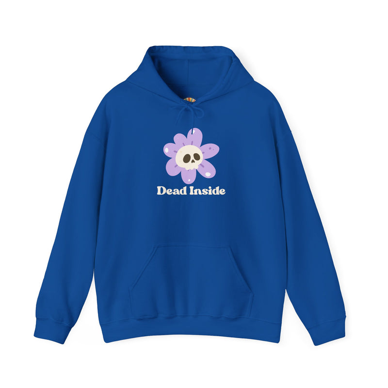 Graphic Floral Skull Hoodie "Dead Inside" - Unisex Heavy Blend™ Hooded Sweatshirt