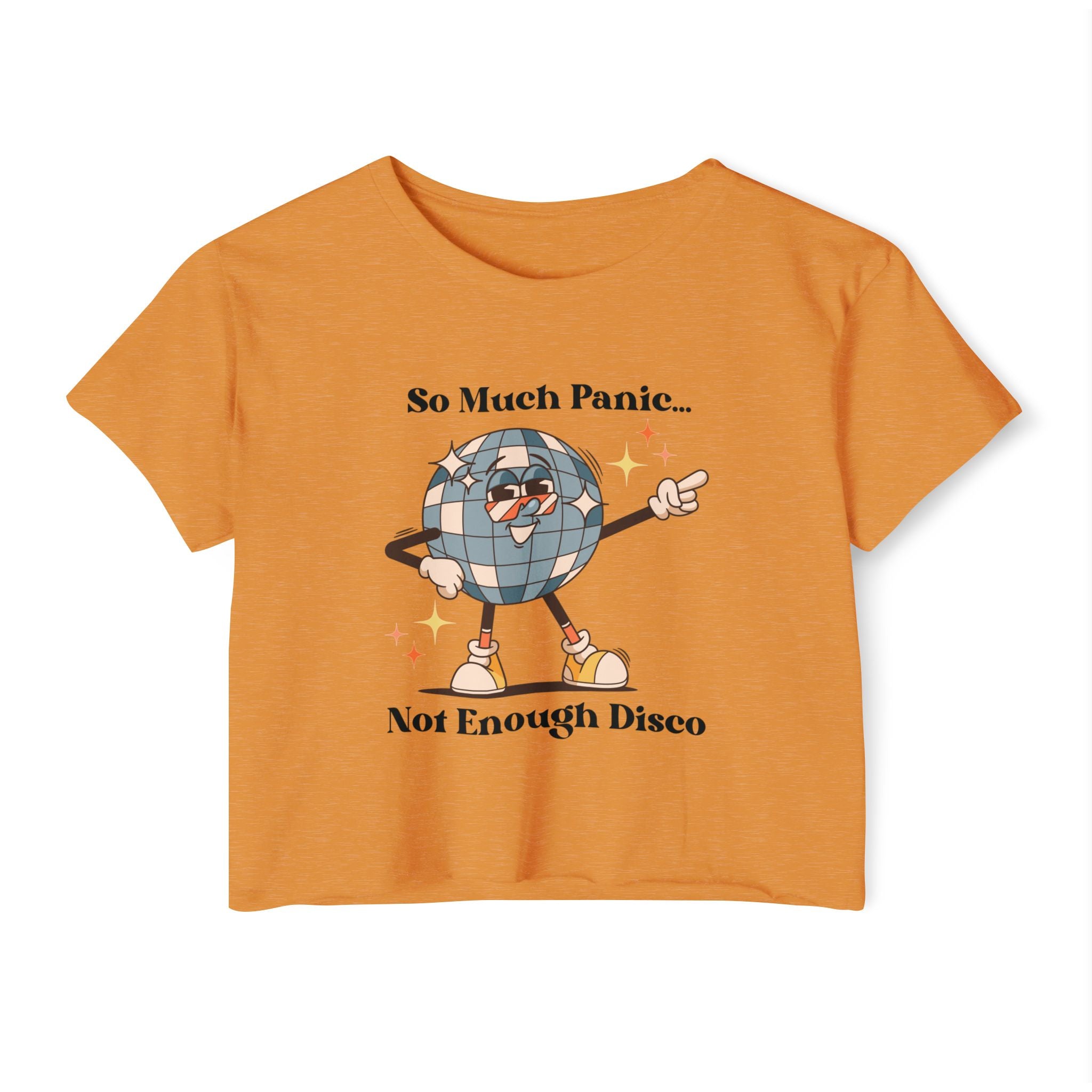 Festival Crop Top T-shirt— “So Much Panic… Not Enough Disco” Graphic Tee